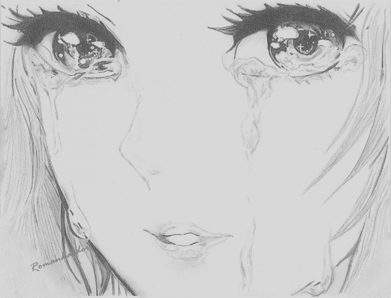 Anime Girl Crying Drawing Step By Step