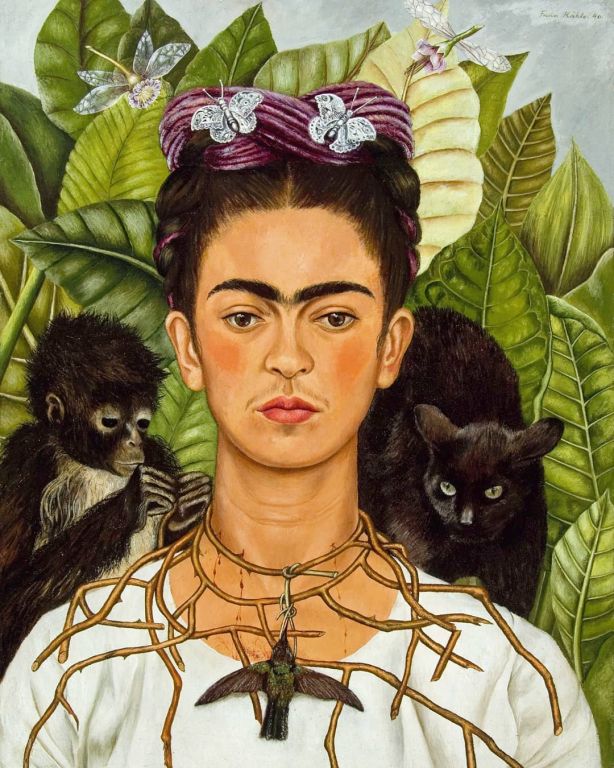 Self-Portrait with Thorn Necklace and Hummingbird By Frida ...
